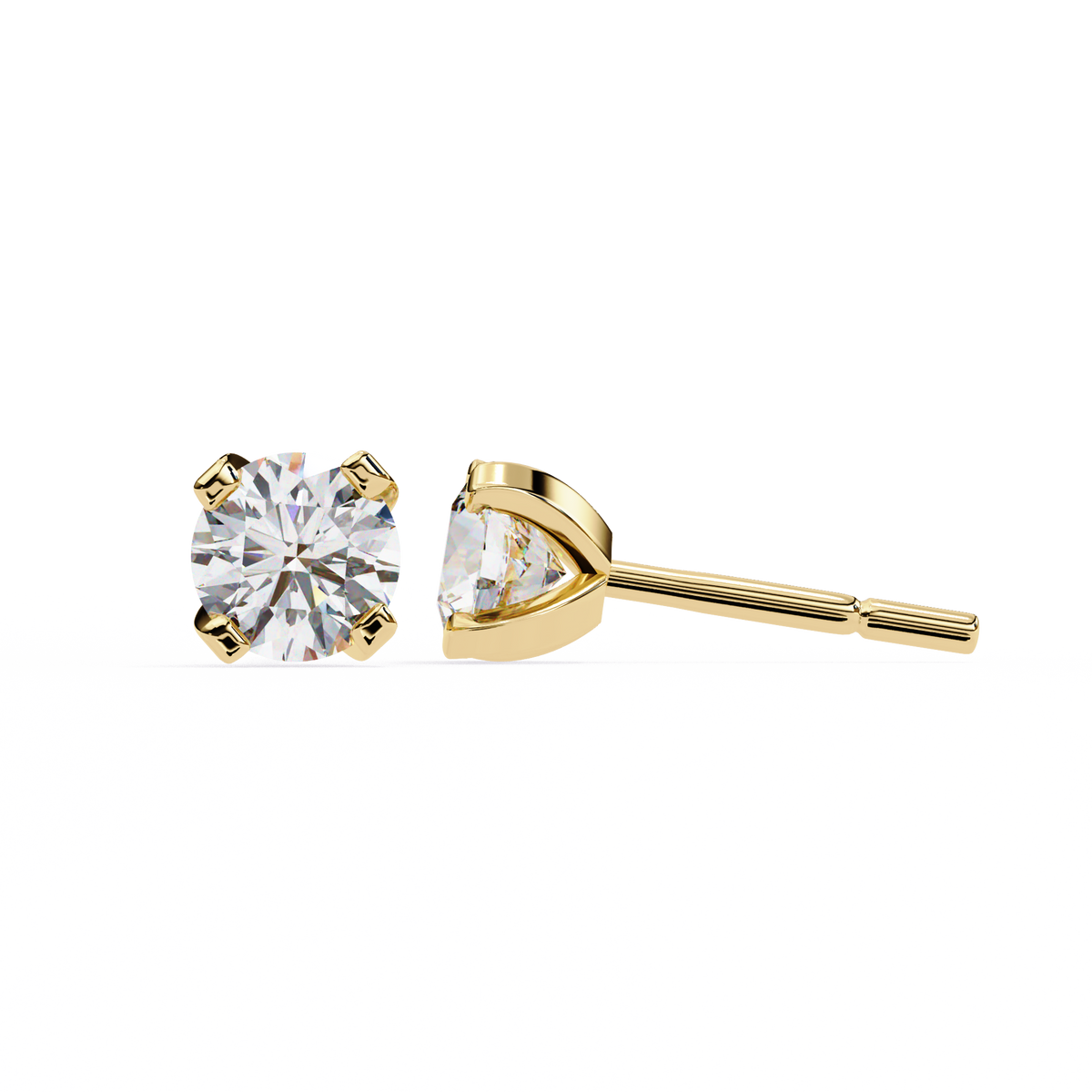 Real Sparkle Lab Grown Round Diamond Cut Earring Responsible Sourcing For Her - View 2