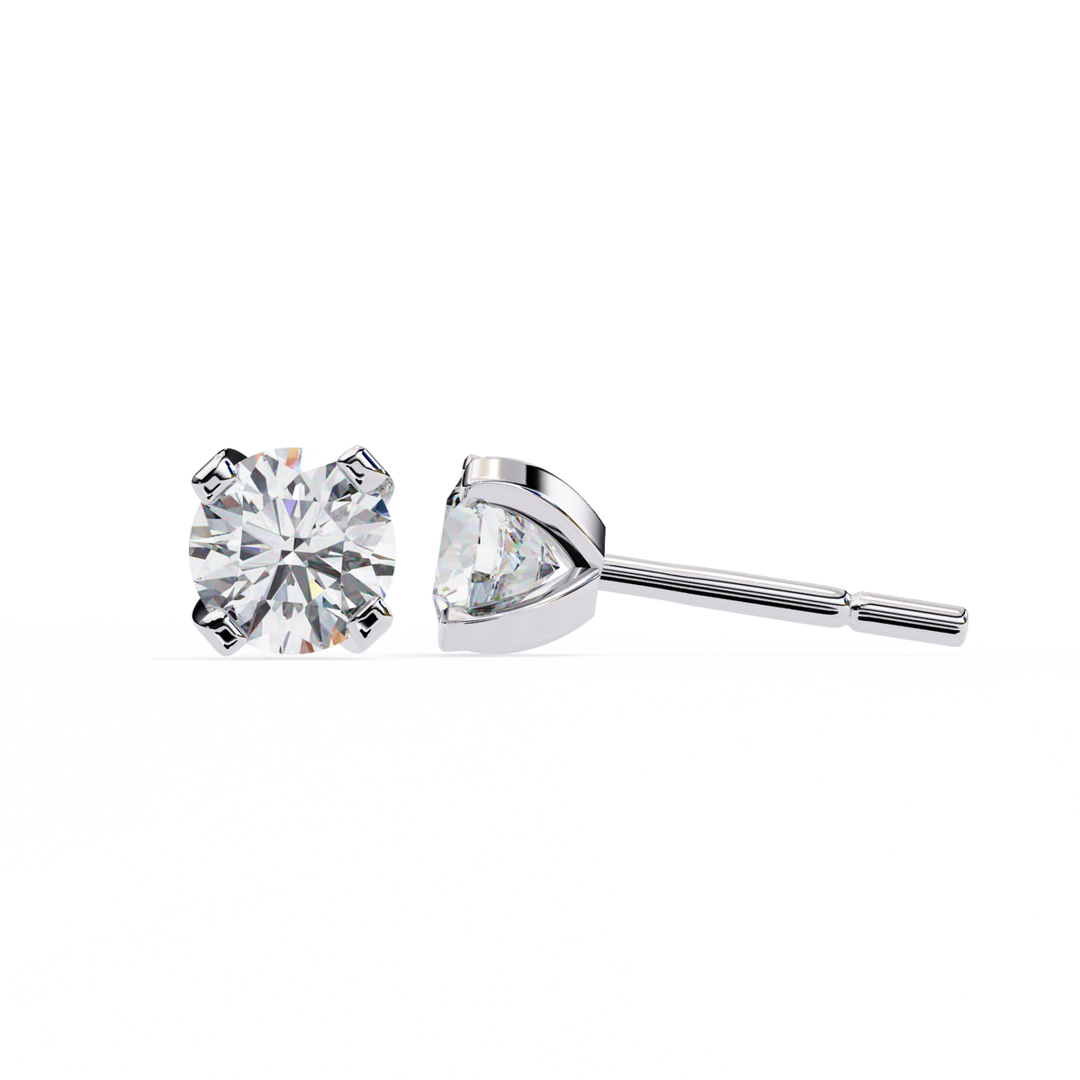 Real Sparkle Lab Grown Round Diamond Cut Earring Responsible Sourcing For Her - View 4