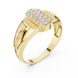 Round Cut Moissanite Diamond Men's Geometric Elongated Medallion Wedding Ring - View 4