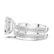 Emerald Cut Lab Grown Diamond Women's Crisscross Split Band Gold Ring - View 9