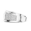 Round Cut Moissanite Diamond Men's Rectangular Center Pave Statement Band - View 12