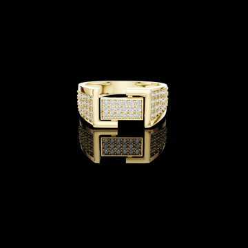 Round Cut Lab Grown Diamond Men's Rectangular Center Pave Statement Band