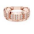 Round Cut Lab Grown Diamond Men's Chevron Edge Geometric Statement Ring - View 2