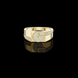Round Cut Lab Grown Diamond Men's Split Circle Medallion Statement Band