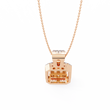 Multi Cut Lab Grown Diamond Cluster Rectangle Halo Pendant Pave Bail - View 2