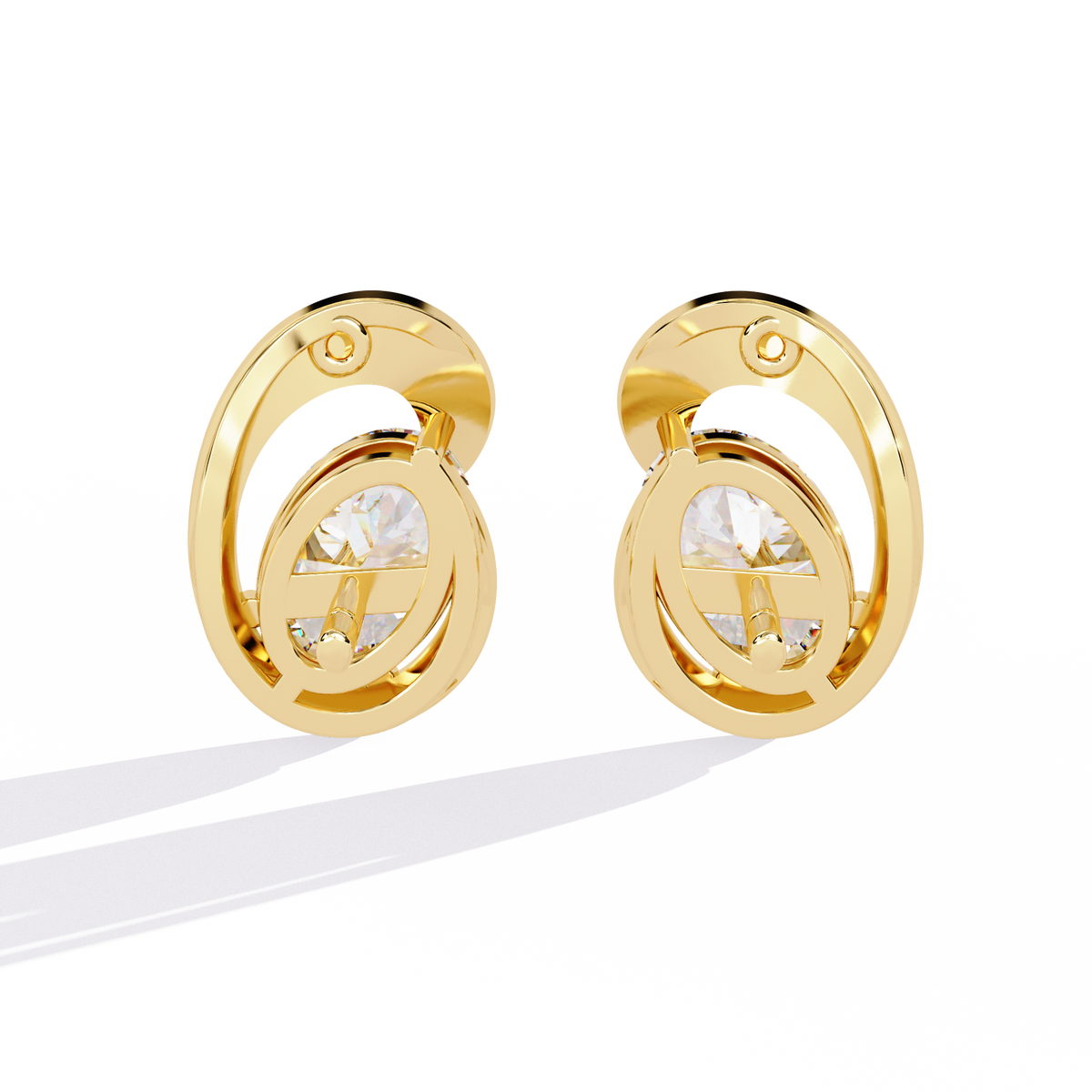 Stunning Oval Cut Moissanite Diamond Stud Earrings for Every Occasion - View 7