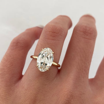 Four Prong Oval Cut Lab Diamond Solitaire Engagement Ring