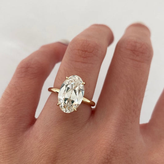 Four Prong Oval Cut Lab Diamond Solitaire Engagement Ring