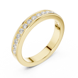 Modern Round Lab Diamond Channel Set Wedding Band - View 4