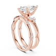 Marquise Cut Lab Diamond Women's Vintage Cluster Bridal Ring Set - View 14