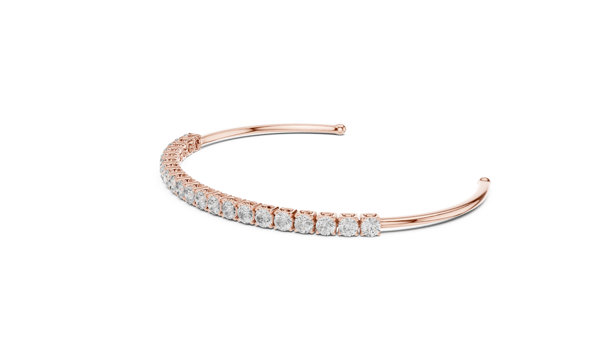 Open Cuff Round Moissanite Diamond Bracelet for Women - View 8