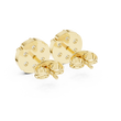 Aurora Halo Blossom Round Lab Diamond Cluster Stud Earrings with Rounded Floral Silhouette - View 10