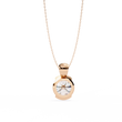 Contemporary Round Moissanite Diamond Solitaire Partial Bezel Set Pendant - View 9