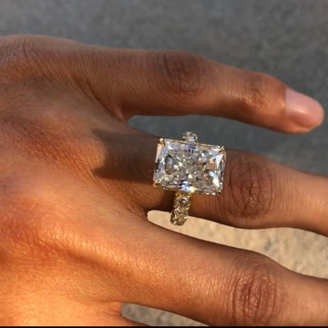Radiant Cut Solitaire Moissanite Diamond Engagement Ring