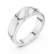Round Cut Moissanite Diamond Men's Diagonal 4 Stone Channel Gold Band - View 6