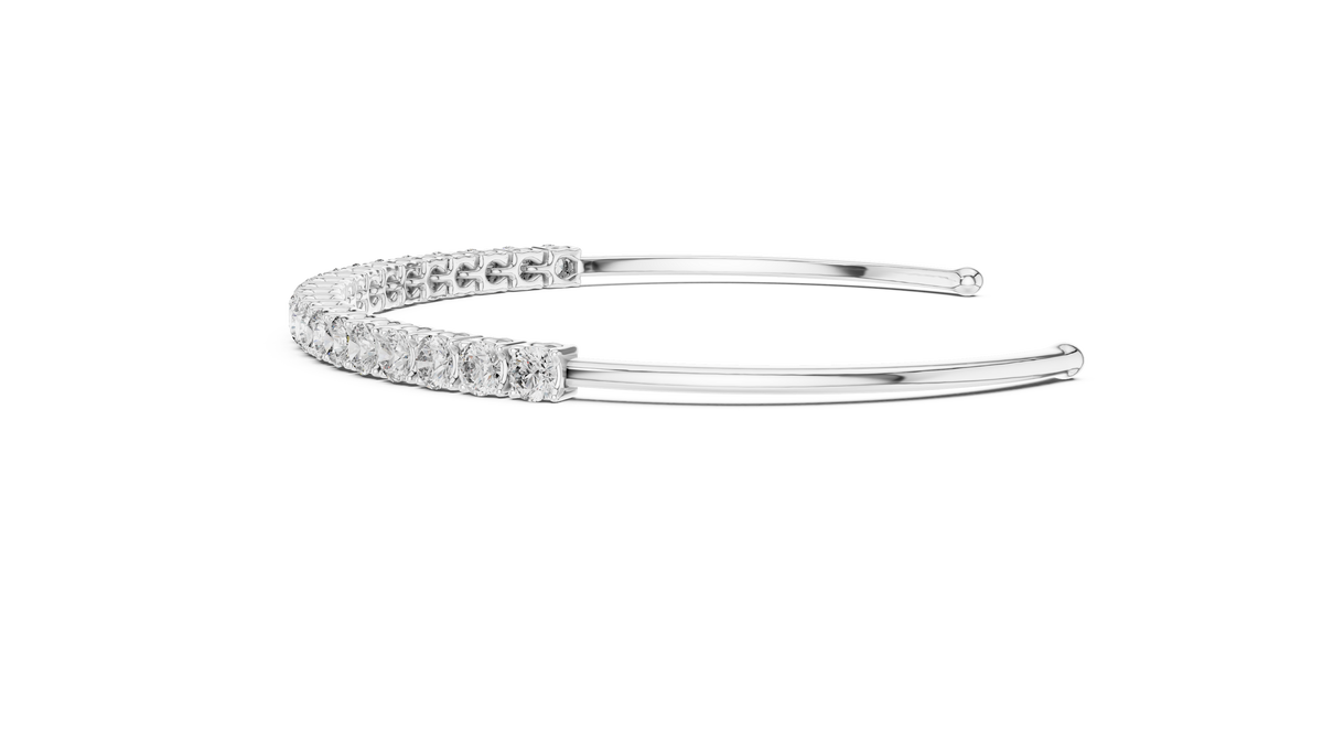 Open Cuff Round Lab Diamond Bracelet for Women - View 12