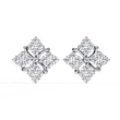 Exquisite Cluster Stud Lab Grown Earrings with Brilliant Diamond Floral Sparkle and Elegant Curved Detailing - View 3