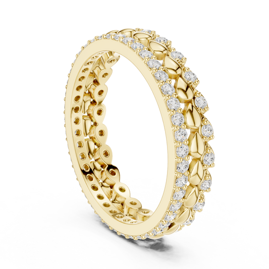 Round Cut Lab Diamond Eternity Wedding Band - View 2