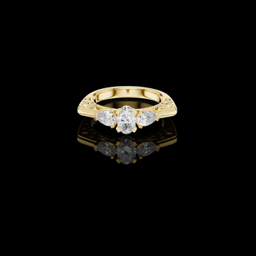 Oval Lab Diamond Filigree Ring With Pear Accents