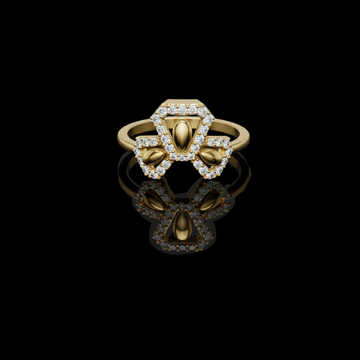 Round Cut Trinity Moissanite Diamond Statement Ring Triple Cluster