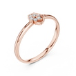 Vintage Round Lab Diamond Cluster Delicate Ring - View 3