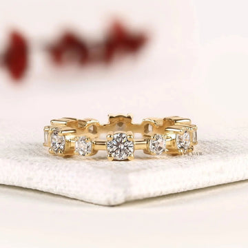 Round with Hexagon Lab Diamond Full Eternity Band