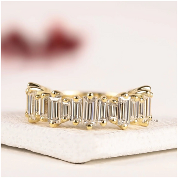 Baguette Cut Moissanite Diamond Eternity Wedding Stacking Band