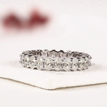 Oval Cut Lab Diamond Wedding Eternity Band