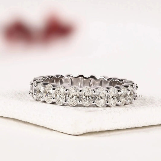 Oval Cut Lab Diamond Wedding Eternity Band