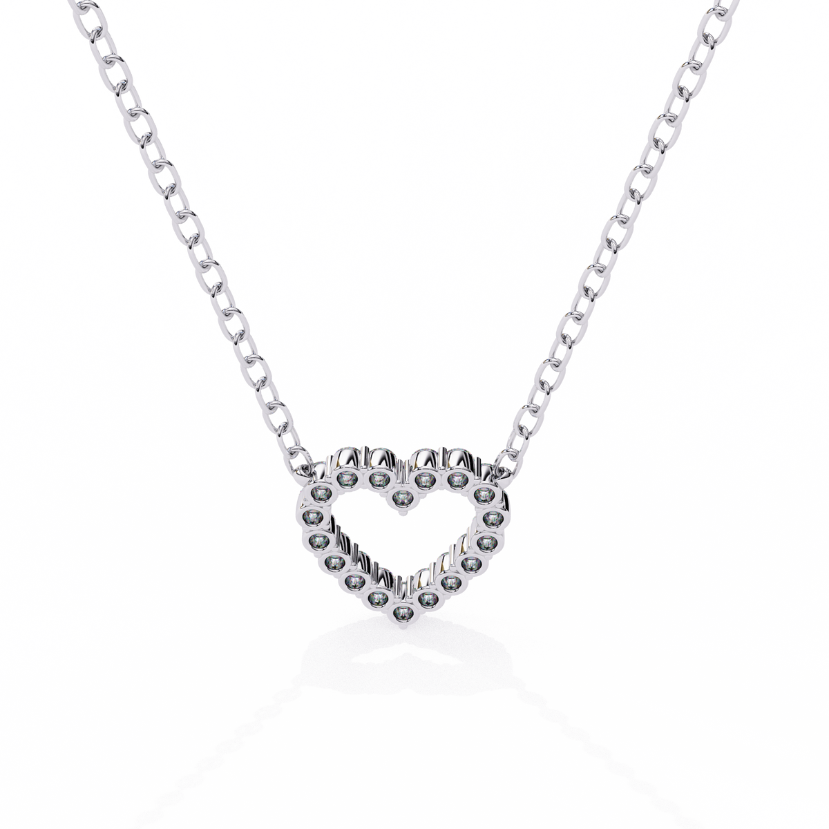 Romantic Love Motif Pendant with Round Lab Grown Diamond - View 10