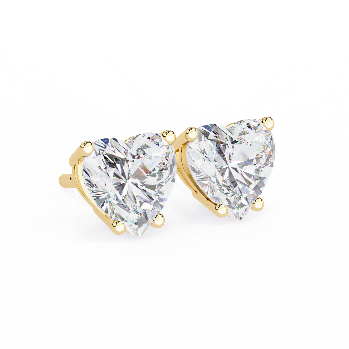 Romantic Brilliant Heart Shaped Lab Grown Stud Earrings in Elegant Prong Setting for Timeless Sparkle - View 2