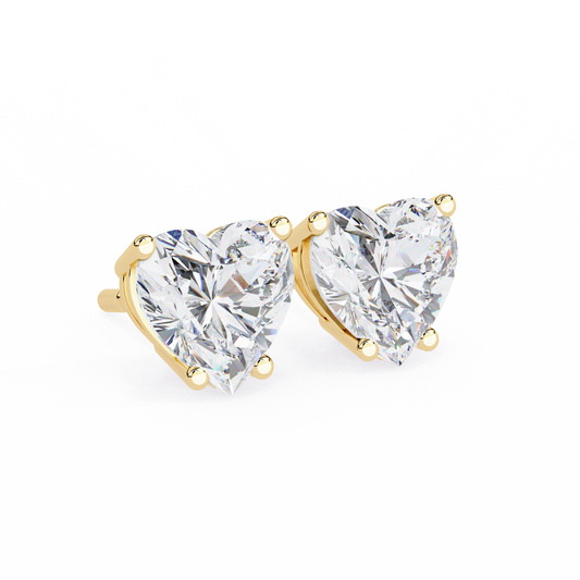 Romantic Brilliant Heart Shaped Lab Grown Stud Earrings in Elegant Prong Setting for Timeless Sparkle - View 2