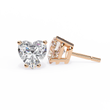 Romantic Brilliant Heart Shaped Lab Grown Stud Earrings in Elegant Prong Setting for Timeless Sparkle - View 6