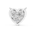 Heart Shape Pendant with Round Three Stone Cluster Moissanite Diamond - View 3
