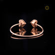 Heart & Round Cut Moissanite Diamond Heart Motif Open Bracelet - View 4