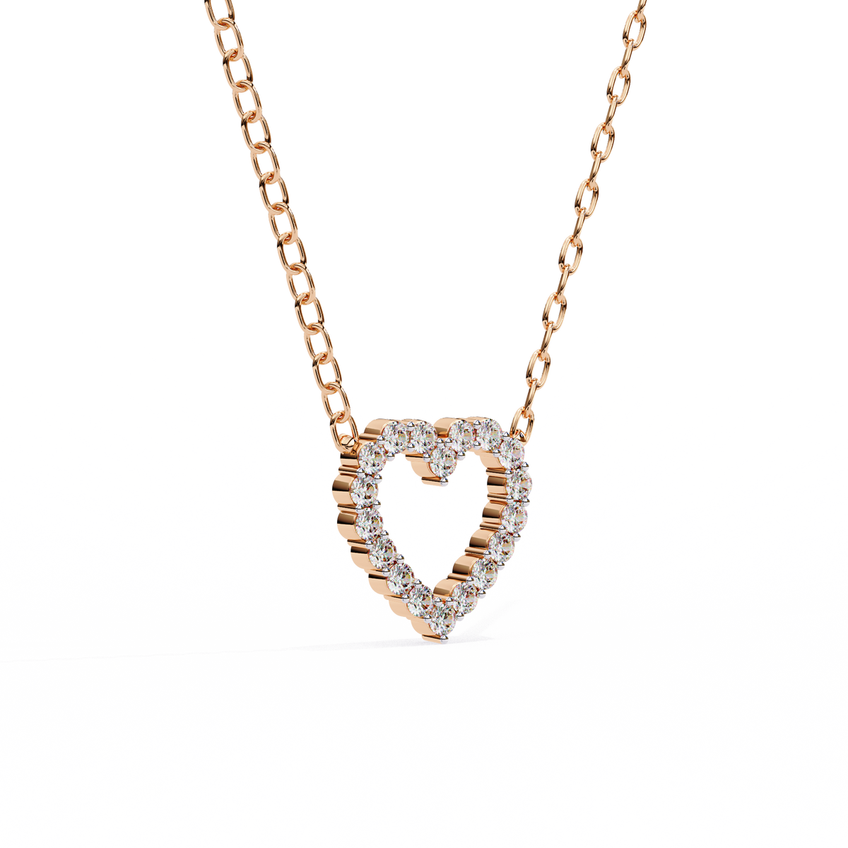 Romantic Love Motif Pendant with Round Lab Grown Diamond - View 6