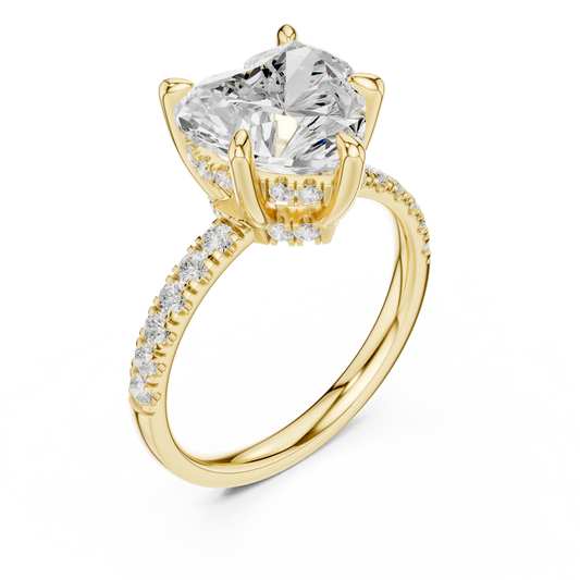Halo Heart Cut Lab Diamond Pave Engagement Ring - View 2