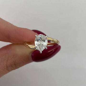 Nature Inspired Pear Lab Diamond Promise Engagement Ring