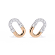 Contemporary Pave Round Moissanite Diamond U Shaped Link Earrings - View 2