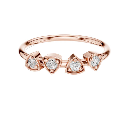 Trillion Cut Bezel Moissanite Diamond Band - View 2