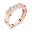 Round Cut Moissanite Diamond Men's Gold Channel Set Anniversary Band - View 3