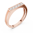 Round Cut Moissanite Diamond Men's Five Stone Channel Set Wedding Band - View 3
