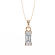 Emerald Cut Solitaire Pendant with Center Lab Grown Diamond - View 2
