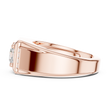 Round Cut Lab Grown Diamond Men's Side Channel Accent Gold Band - View 9