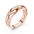 Round Cut Lab Grown Diamond Men's Slanted Row Dome Statement Ring - View 3