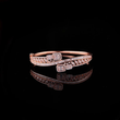 Baguette Emerald & Round Cut Lab Diamond Leaf Cluster Bypass Bangle