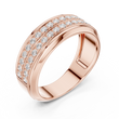 Round Cut Lab Grown Diamond Men's Two Row Eternity Wedding Band - View 3