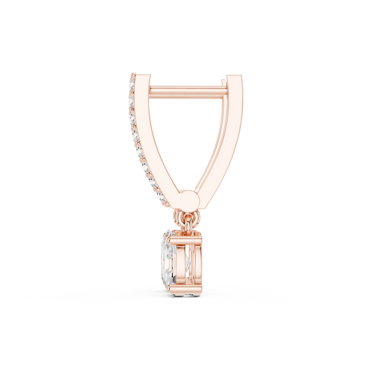 Timeless Lab Diamond Bar Drop Earrings with Oval Cut Sparkle - View 9