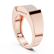 Round Cut Moissanite Diamond Men's Heavy Gold Micro Pave Statement Ring - View 6