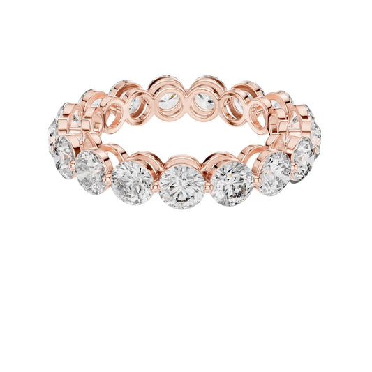 Round Bezel Set Lab Diamond Full Eternity Band - View 2